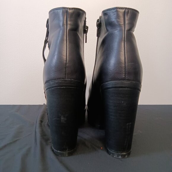 Steve Madden Black Chunky Platform Boots - Faux Leather Combat Style - EU39/ US8 - Picture 3 of 9